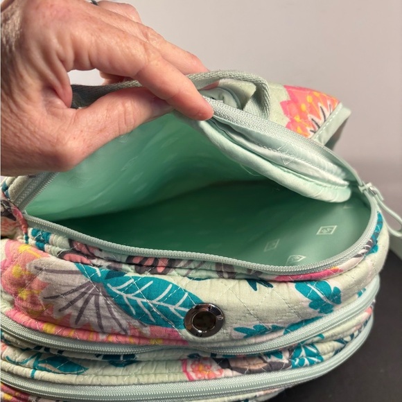 Vera Bradley Quilted Backpack Mint Floral Print Retired Pattern main image 5